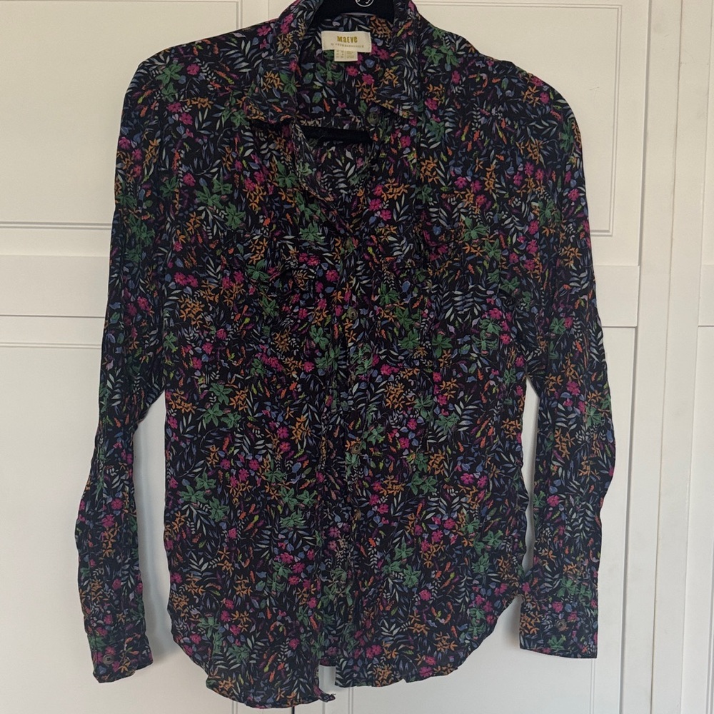 Anthropologie Multicolor Floral Button Down Shirt